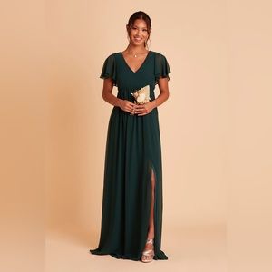 Birdy Grey Hannah Empire Bridesmaid Dress - Chiffon Emerald